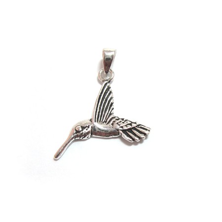 Sterling Silver Hummingbird Pendant - Click Image to Close